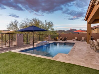 Tucson Pool Builder - Geometric pool with waterfall