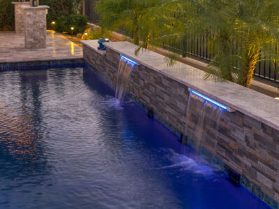 Tucson Pool Builder - geometric pool with water shears